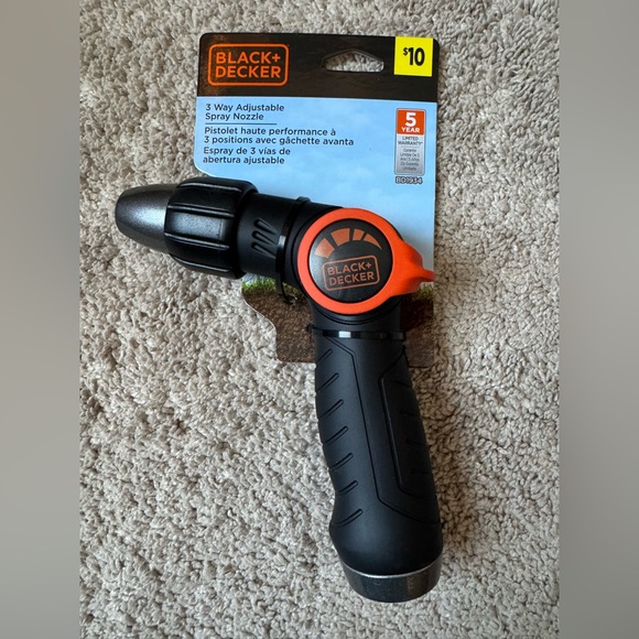Black+Decker 3 Way Adjustable Spray Nozzle Pistol High Performance - Picture 1 of 2